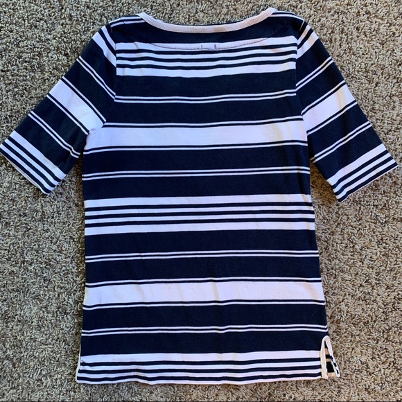 J. Crew Navy Striped Embroidered Tee size Sm - Picture 7 of 7